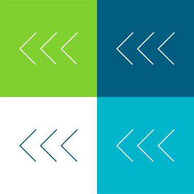 Sol Düz Düz 'ü gösteren ok başlıkları En az dört renk simgesi seti