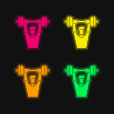 Halter dört renk parlayan neon vektör simgesi