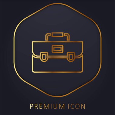 Evrak çantası altın çizgi prim logosu veya simgesi
