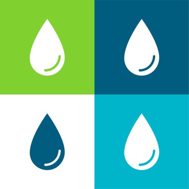 Kan Düz 4 renk simgesi seti