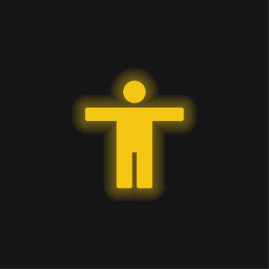 Accessability yellow glowing neon icon clipart