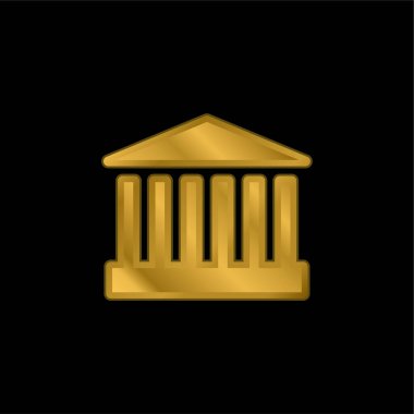 Bank Investments altın kaplama metalik simge veya logo vektörü