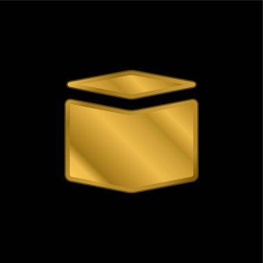 Kutu altın kaplama metalik simge veya logo vektörü