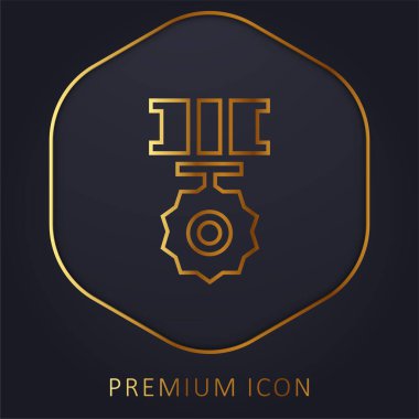 Rozet altın çizgi prim logosu veya simgesi