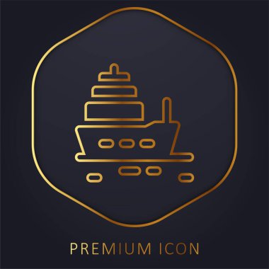 Boat golden line premium logo or icon clipart