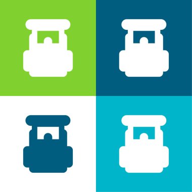 Sırt çantası Düz 4 renk minimal simgesi seti