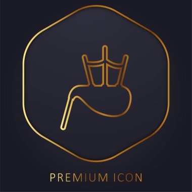 Bag Pipe golden line premium logo or icon clipart