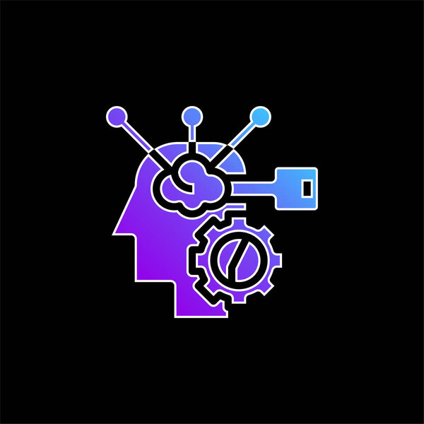 Brain Process blue gradient vector icon