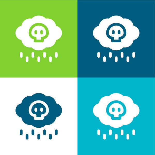Acid Rain Flat four color minimal icon set