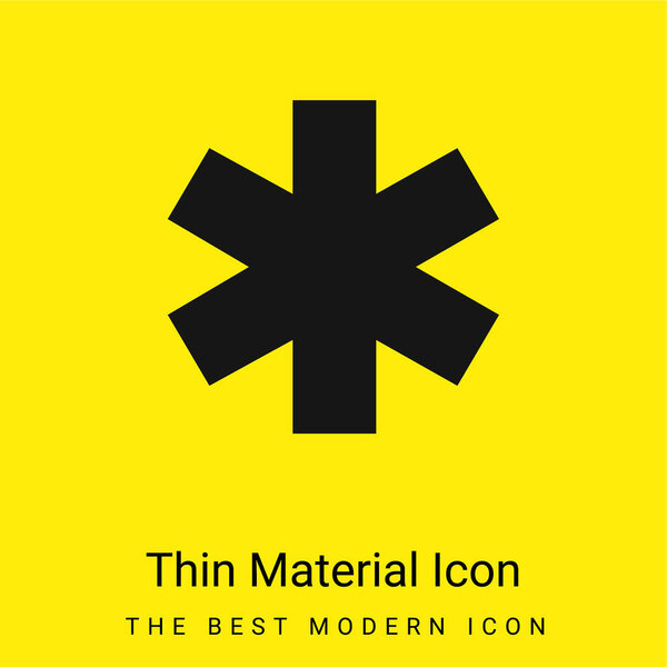 Asterisk minimal bright yellow material icon