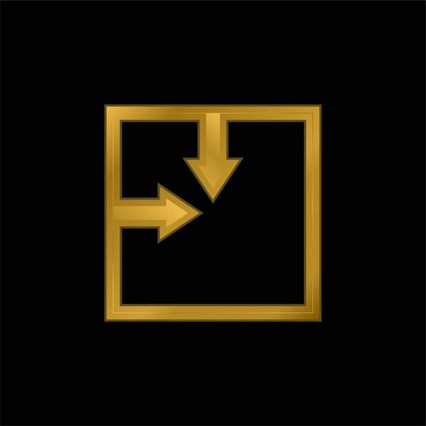 Золотая металлическая икона абсолютного положения или вектор логотипа