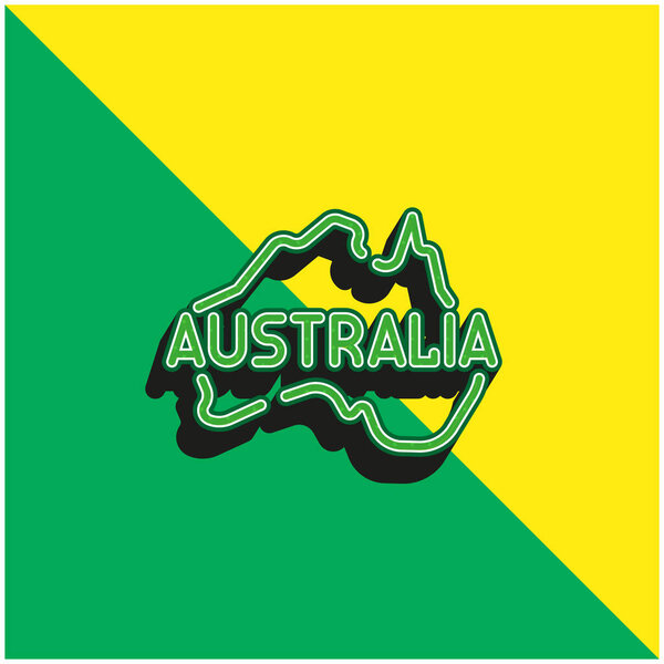 Australia Green and yellow modern 3d vector icon logo