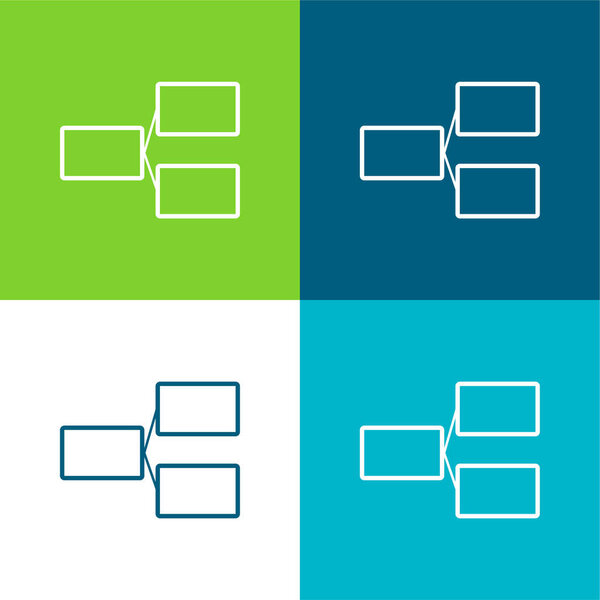 Плоский четырехцветный минимальный набор значков