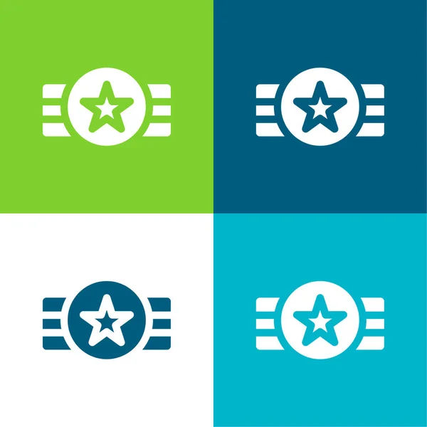 Badge Flat Four Color Minimal Icon Set — Stock Vector