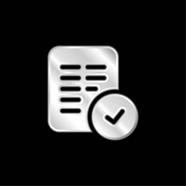 Принять серебряную металлическую иконку