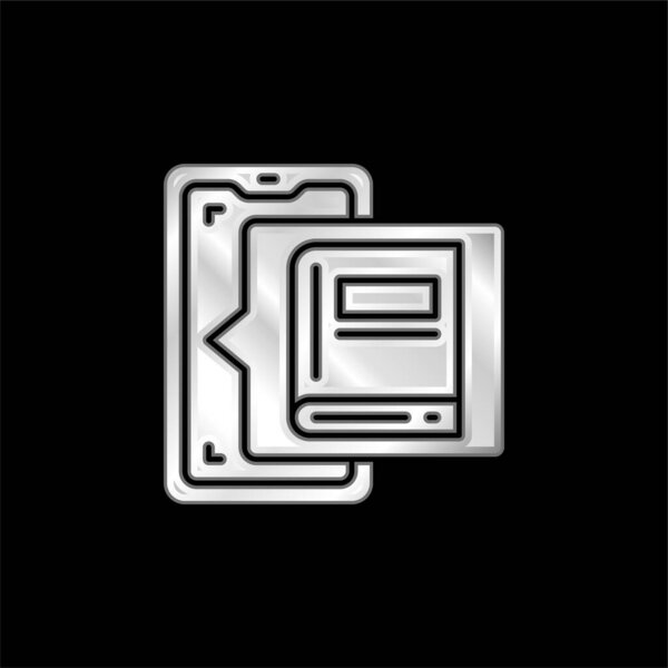 Book silver plated metallic icon