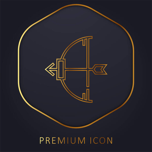 Archery golden line premium logo or icon