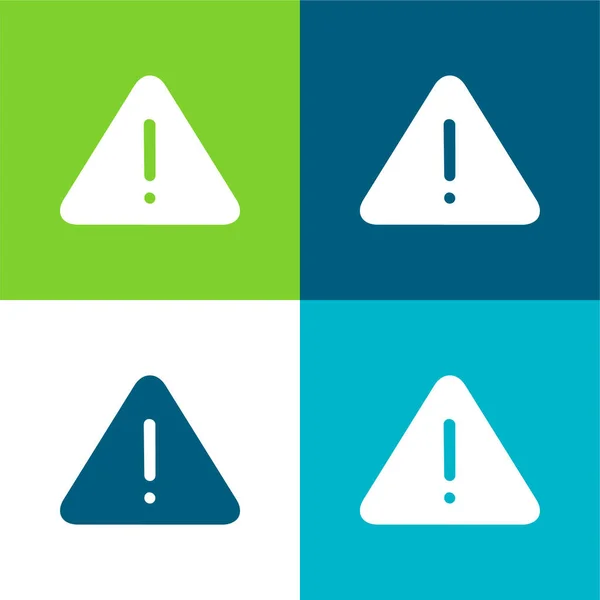 Alert Flat Four Color Minimal Icon Set — Stock Vector