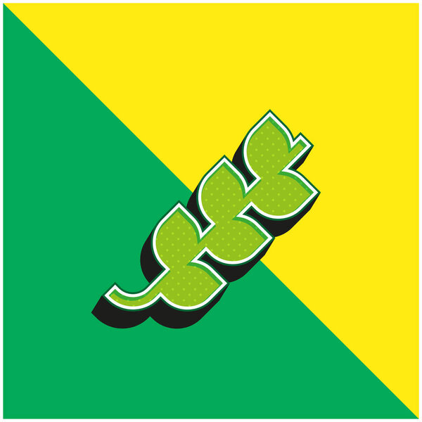 Зеленый и желтый, современный 3D-логотип векторной иконки