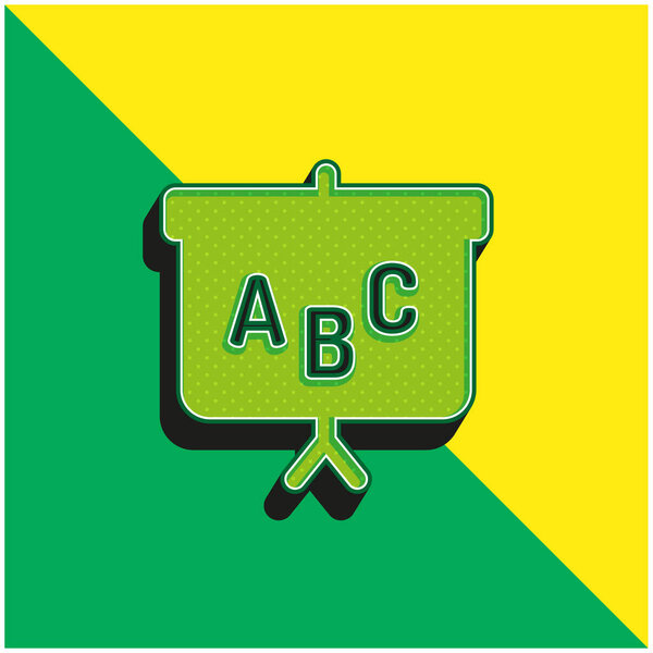 Blackboard Green and yellow modern 3d vector icon logo