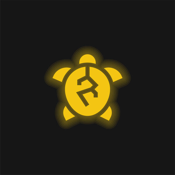 Жестокое обращение с животными жёлтая сияющая неоновая икона