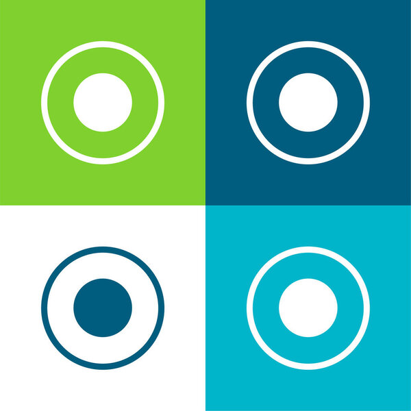 Atom Circular Symbol Of Circles Flat four color minimal icon set