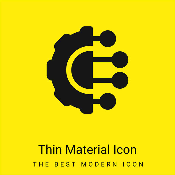 Искусственный интеллект минимальный ярко-желтый значок материала