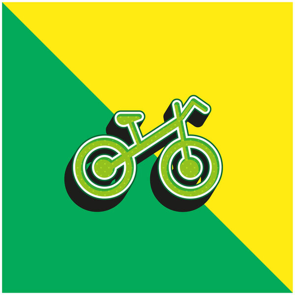 Bicycle Green and yellow modern 3d vector icon logo