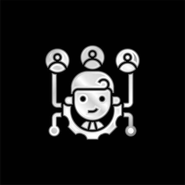 Affiliate Marketing silver plated metallic icon