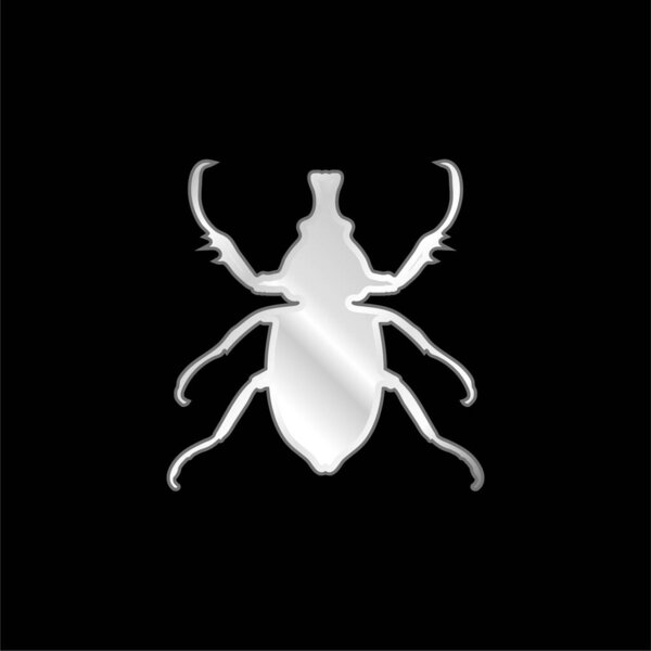 Animal Longhorned Insect Shape silver plated metallic icon