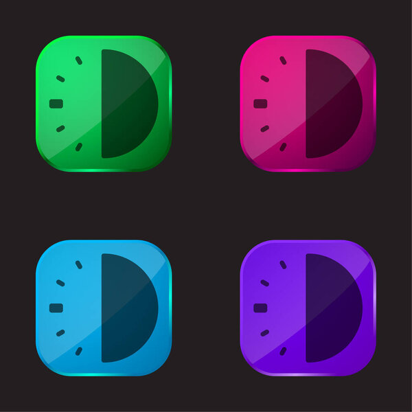 30 Minutes four color glass button icon