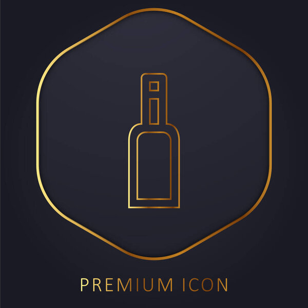 Bottle Gross Outlined Symbol golden line premium logo or icon