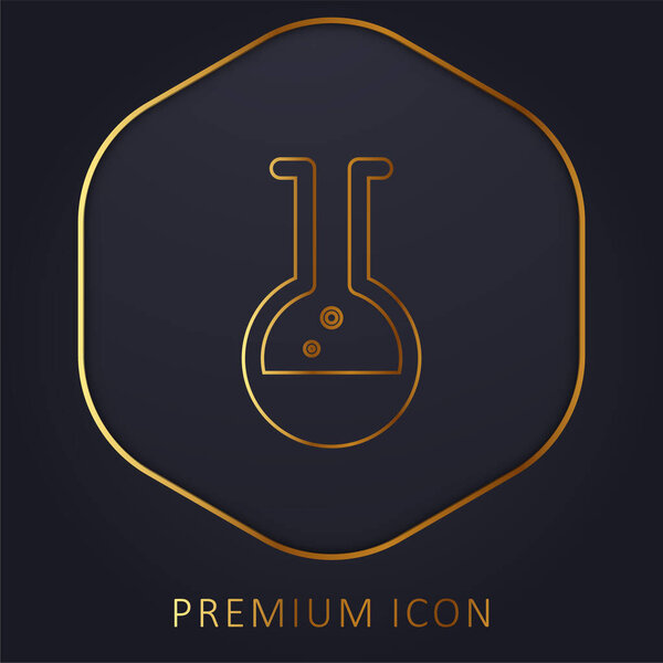 Beaker golden line premium logo or icon