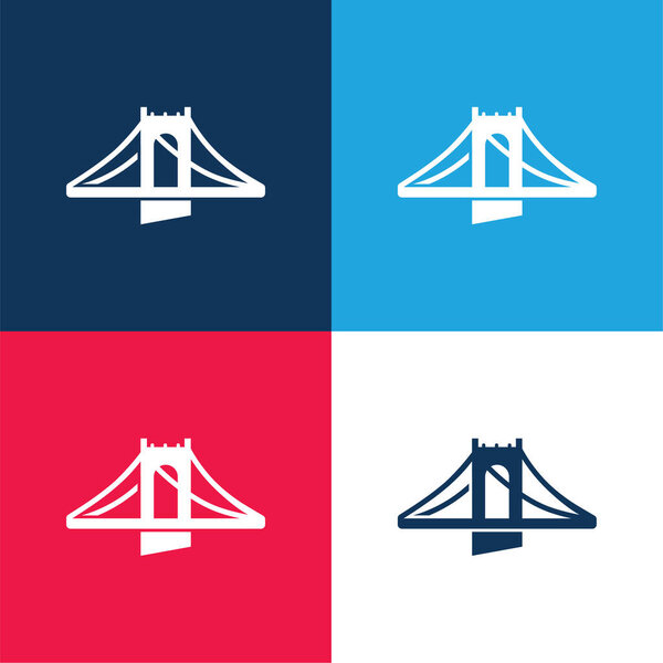 Мост синий и красный четыре цвета минимальный набор значков