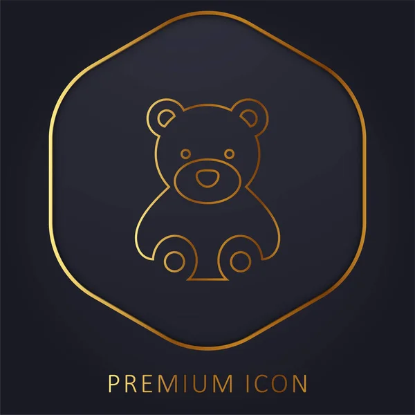 Bär Goldene Linie Premium Logo Oder Symbol — Stockvektor