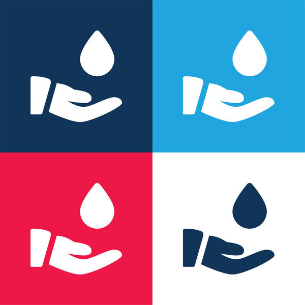 Blood blue and red four color minimal icon set