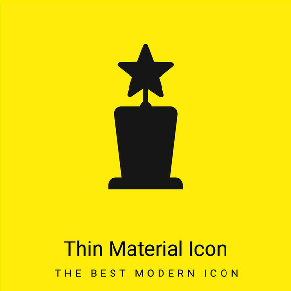 Award Star Trophy Форма минимальная ярко-желтая иконка материала