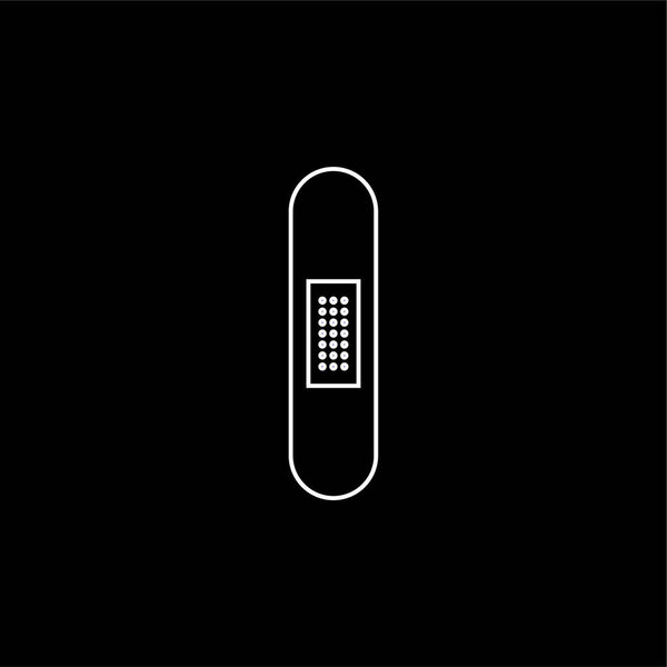 Band Aid Silhouette In Vertical Position blue gradient vector icon