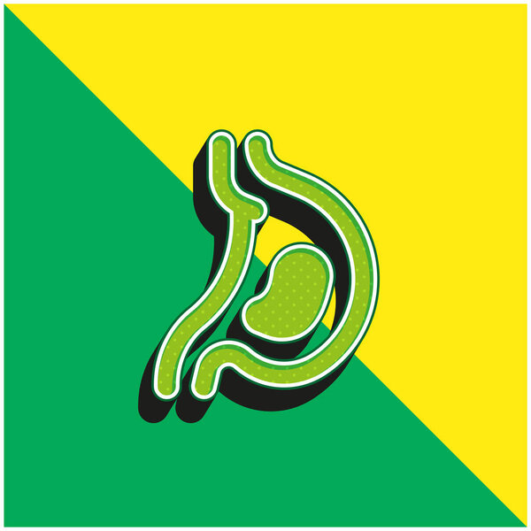 Зеленый и желтый современный трехмерный векторный логотип