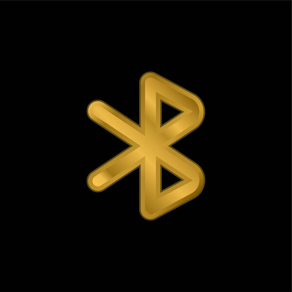 Bluetooth Symbol золотистый иконка или вектор логотипа