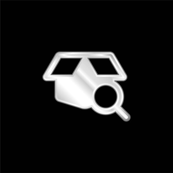 Box silver plated metallic icon