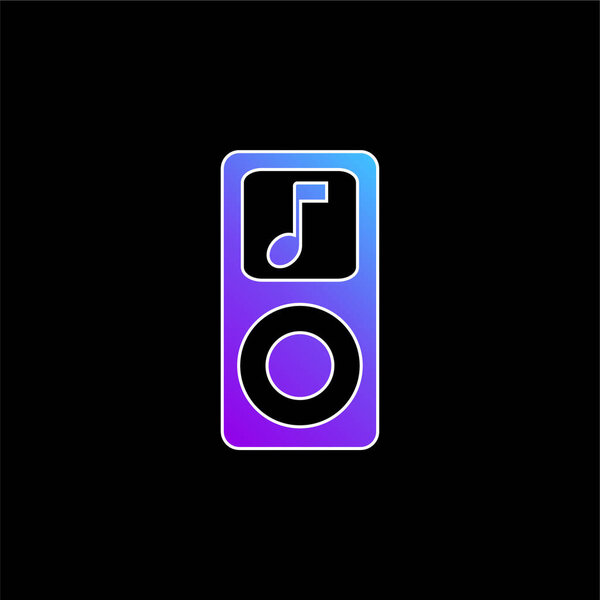 Apple IPod с музыкальной нотой Символ голубой градиентный вектор значок