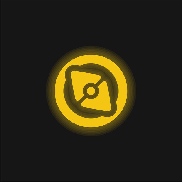 Желтый светящийся неоновый значок