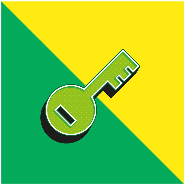 Account PassKey Green and yellow modern 3d vector icon logo