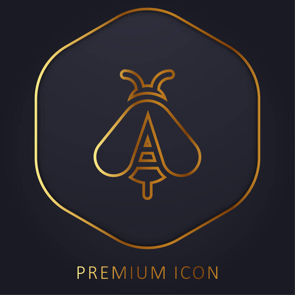 Bee golden line premium logo or icon