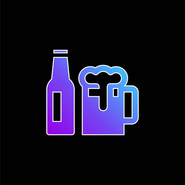 Beer blue gradient vector icon