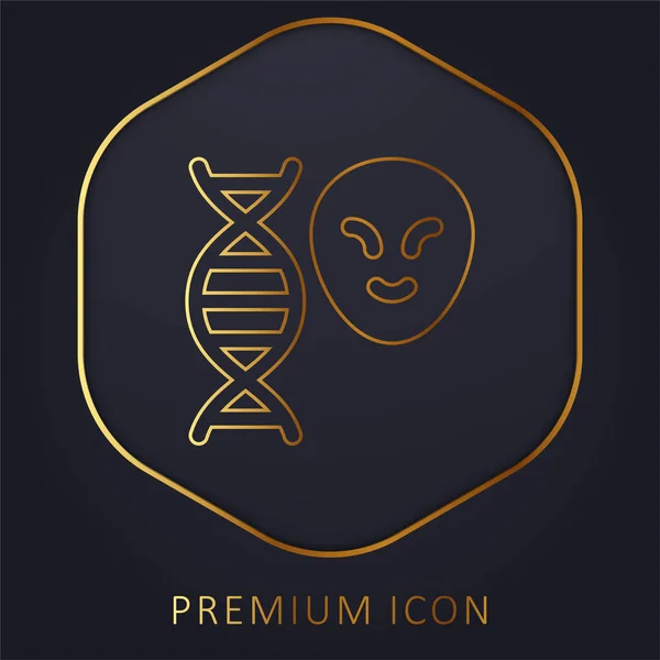 Alien Linha Dourada Logotipo Premium Ícone — Vetor de Stock