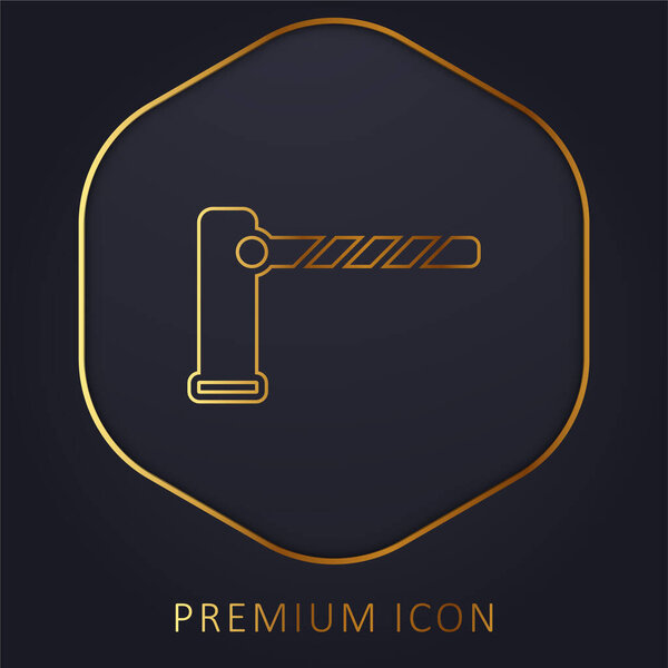 Barrier golden line premium logo or icon