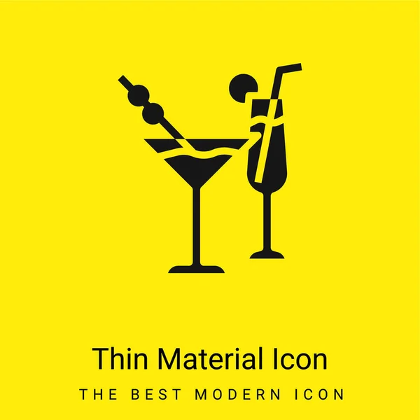 Bebida Mínima Icono Material Amarillo Brillante — Vector de stock