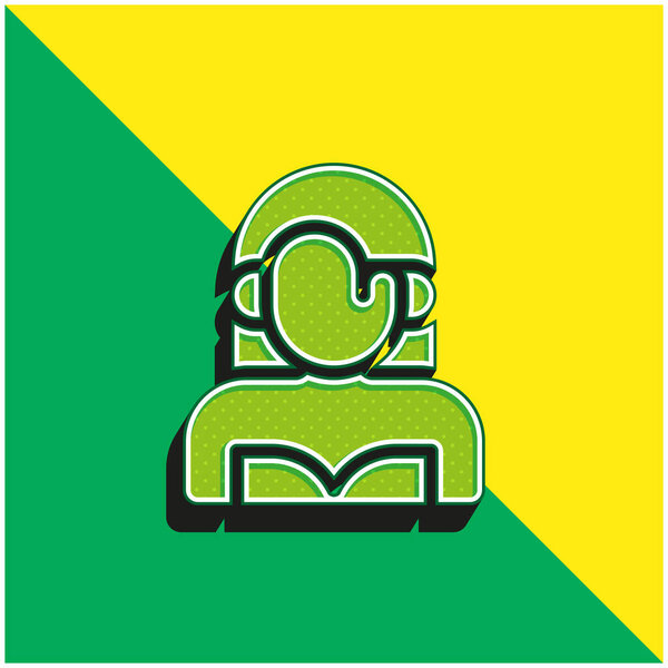 Актриса Зеленая и желтая современный 3d логотип векторной иконы